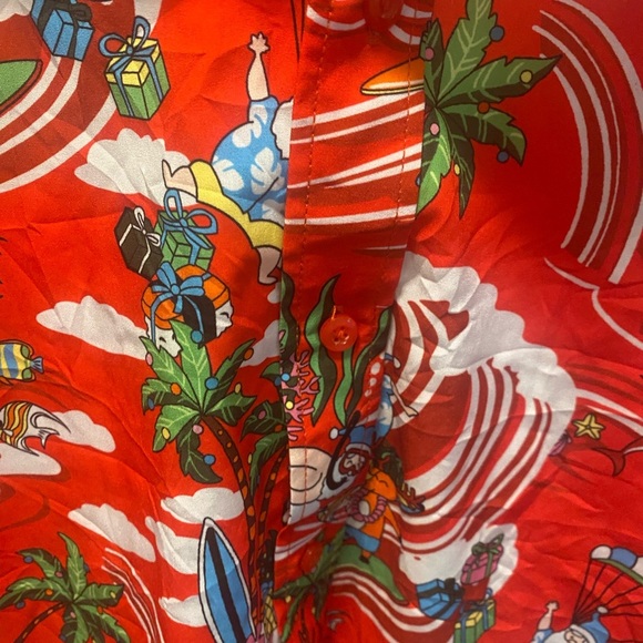 Envmenst  Red Hawaiian  Holiday Shirt - Picture 7 of 9
